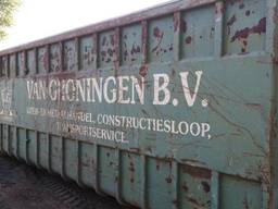 Het gaat om deze gestolen container aan de Parklaan in Vlijmen. Foto: Arno van den Dungen