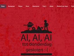 Screenshot van de website van wereldrestaurant A17 in Roosendaal.