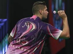 Jelle Klaasen in actie. (Foto: Lawrence Lustig/PDC).