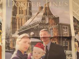 Dokter Tinus bedankt inwoners Woudrichem in advertentie huis-aan-huiskrant Het Kontakt (foto: Rob Bartol).