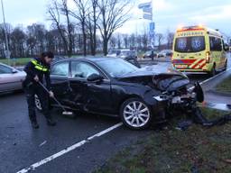 De Audi die betrokken was bij het ongeluk. (foto: Gabor Heeres/SQVision)