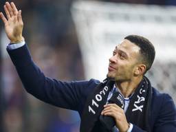 Memphis Depay bij zijn afscheid bij PSV. (Foto: VI-Images)