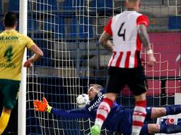 Roel Janssen benut de strafschop voor Fortuna Sittard (Foto: Twitter PSV) 