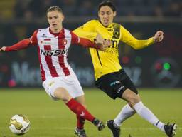 Uros Matic schoot de 4-0 binnen voor NAC. (Foto: Orange Pictures)