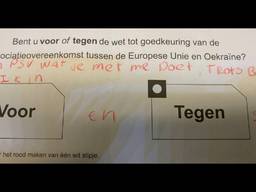Een ode aan PSV op stembiljet (foto: Twitter/@Thijskeeper).