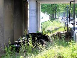 De auto van Jose Tax na het ongeluk.