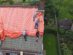 Zeilen op het dak in Luyksgestel (foto: Twan van der Heijden)