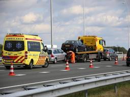 Ongeval op de A58. (foto:Gabor Heeres - SQ Vision)