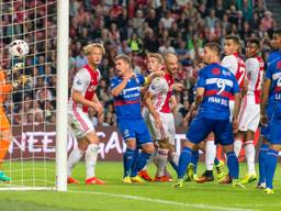 Ajax-debutant De Ligt scoort de 2-0 tegen Willem II (foto: Orange Pictures)