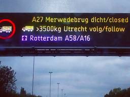 Vrachtwagenchauffeurs worden op A58 gewaarschuwd (foto: Noel van Hooft)