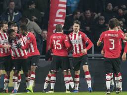 Feest bij PSV na een goal, nu ook tijdens carnaval? (foto: VI Images).