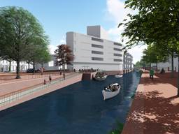 De Nieuwe Mark gezien vanaf de Markendaalseweg, midden in beeld het pand waar restaurant Ume nu zit. (Beeld: Gemeente Breda)