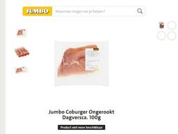 Ongerookte coburgerham (beeld: website Jumbo)