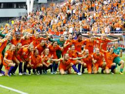 De Oranjeleeuwinnen tijdens het EK. (Foto: VI Images)