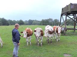 Zoon Ruud bij de uitkijktoren van zijn vader in Sint Oedenrode