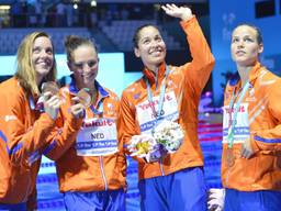 Brons voor de Nederlandse zwemsters. (Foto: ANP)