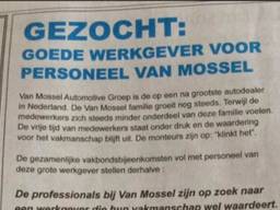 De ludieke advertentie van de bond.