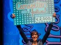 Janneke de Bijl wint zowel de publieks - als juryprijs tijdens Cameretten 2017. (Foto;ANP)