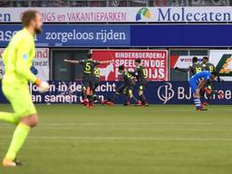 Vreugde bij PSV na de late 0-1 (foto: OrangePictures).