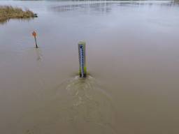 Kolkend stroomt het water de Noordwaard in. 