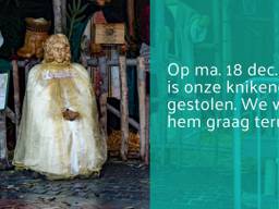 De gestolen kerstengel. (Foto: Stichting Kerststal Princenhage)