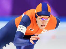 Ireen Wüst in actie tijdens de 3.000 meter van zaterdag op de Olympische Winterspelen. Foto: VI IMAGES