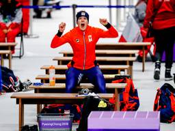 Vreugde als Wüst beseft dat ze goud heeft gewonnen op de 1500 meter (foto: ANP)