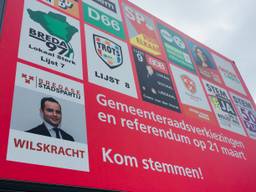 Bord met verkiezingsposters in Breda. (Foto: archief)