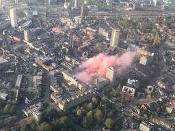De huldiging van PSV vanuit de lucht gezien. (Foto: Niels Persoon).