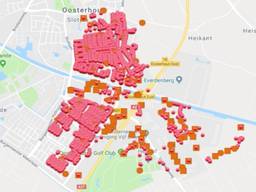 Overzicht van het getroffen gebied in Oosterhout (Foto: Enexis)
