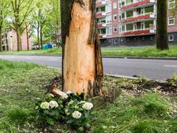 Bij de Rueckertbaan in Tilburg zijn bloemen gelegd. FOTO: Jack Brekelmans.