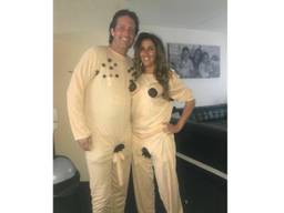 Henk en Nathalie op de dag van het vrijgezellenfeest. (Foto: Twitter/Henk Damen)