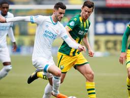 Gastón Pereiro in actie in de vorige editie van ADO Den Haag-PSV (foto: VI Images).