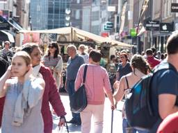 Drukte in het centrum. (Archieffoto: Kevin Cordewener)