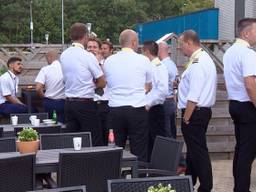 Stakende piloten van Ryanair tijdens een eerdere staking op Eindhoven Airport