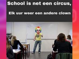 Eén van de memes die gepost is door een leerling van het Frits Philips lyceum. (Foto: Omroep Brabant)