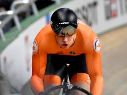 Harrie Lavreysen in actie op het WK. (Foto: VI Images)