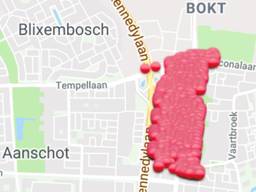 Het getroffen gebied in Eindhoven. (Illustratie: Enexis)