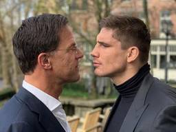 De staredown tussen Mark Rutte en Rico Verhoeven. (foto: @ricoverhoeven / Instagram)