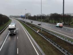 De A58 bij Bavel, waar de fly-over komt