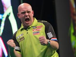 Blijdschap bij Michael van Gerwen (Foto: PDC).