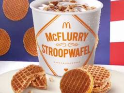 In Oss zijn ze trots dat hun stroopwafel in het toetje zit. (Foto: McDonald's)