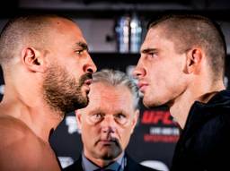 De kemphanen Badr Hari en Rico Verhoeven (foto: ANP).