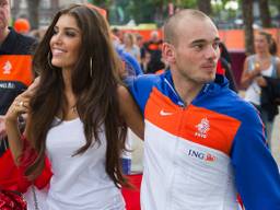 Yolanthe en Wesley Sneijder. (Foto: ANP).