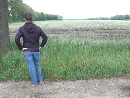 Kees Leenders uit Helenaveen bij het veld waar de windmolens moeten komen.