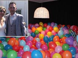 Het huis van Daphne en Nick lag vol met ruim 4000 ballonnen (Foto: Daphne)