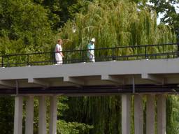 Er mag absoluut geen vrachtverkeer over de brug rijden, voetgangers zijn nog wel toegestaan. (Foto: Omroep Brabant)