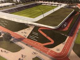 Het nieuwe stadion De Braak dat in 2023 klaar had moeten zijn. 