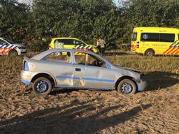 De auto waarmee op het publiek werd ingereden (foto: Imke van de Laar).