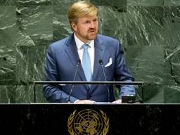 Koning Willem-Alexander tijdens zijn toespraak bij de VN. (Foto: ANP)
